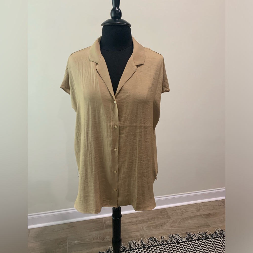 Banana Republic Camel Button-Down Dolman Blouse